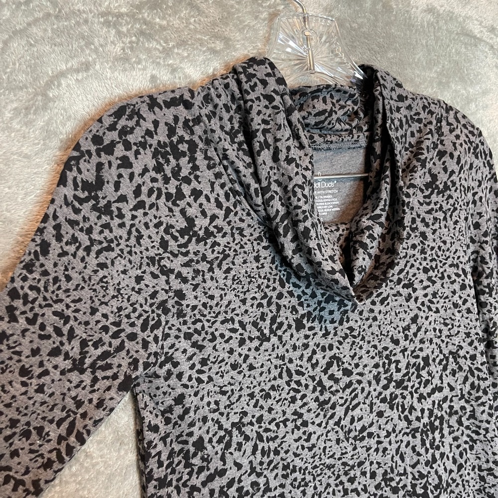 Cuddl Duds Women Softwear Stretch Cowl Neck Tunic XS Animal Print Comfy Lounge